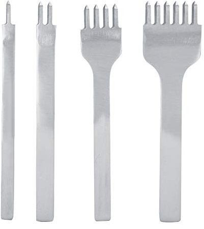 4 Stück Leder Handwerk Werkzeug Loch Stanzen 1 2 4 6 Prong Leder Prong Punsch Werkzeug für Leder Handwerk 3mm