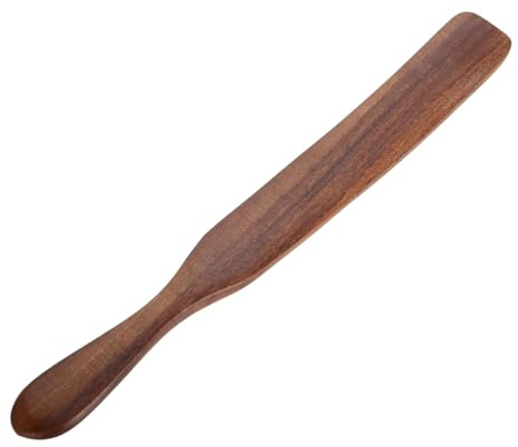 Amosfun 28cm Long Handle Spatula, Flat Wooden Spatula for Sourdough Starter, Spreading, Baking, Kitchen Utensils for Salad Mixing