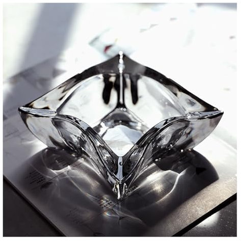 Grande Cendre De Cendre En Verre En Cristal Rond À L'intérieur Du Porte-cendre De Cendres À L'intérieur, Bac À Cendre De Fumer Surproque, Décoration De Cendre De Cen S