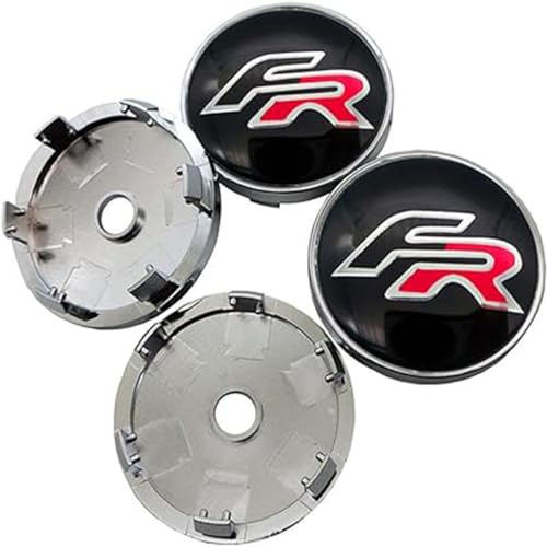 4 Pcs Car Wheel Center Caps for FR+ 60mm,Waterproof DustProof Stable Car Wheel Hub Center Caps Replacement Decorate Accessories