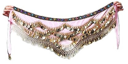 Bauchtanz Hüfttuch, Bauchtanzgürtel Bauchtanz Hüfte Schal Kostüm Zubehör Tanzgürtel(Pink)