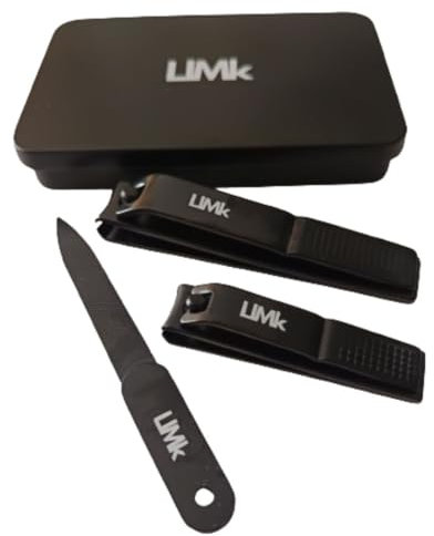 LELE MAKE ® Cortaúñas Profesional de Acero Inoxidable | Cortaúñas Grande para Adultos | Corta Unhas Pies con Lima y Caja de Regalo. (negro) |Incluye guía para el cuidado de las uñas