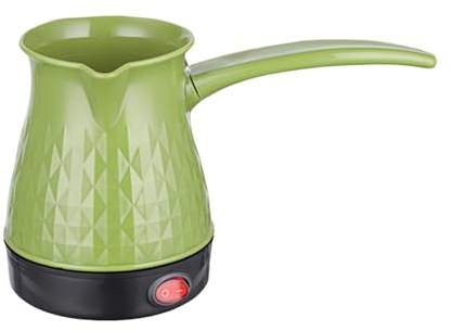 Milageto Espressokocher, 500 ml elektrische türkische Kaffeekanne, Edelstahl-Kaffeekessel, Teekessel mit Henkel, Wasserkocher für Haushalt Café Büro, Einfach Grün