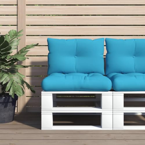 LAPOOH Palettenkissen 2 STK. Blau Stoff, Sitzkissen Outdoor, Ersatzkissen Für Rattanmöbel, Sonnenliege Kissen, Paletten Polster, Schaukelstuhlkissen - 360838