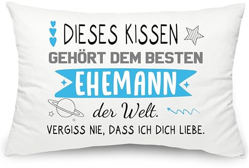 Yufansd Ehemann Geschenke Kissenbezüge Dieses Kissen gehört dem besten Ehemann der Welt Idee Ehemann Kissen Deko Geburtstag Weihnachten Jahrestag Geschenk Kopfkissenbezug 50 x 75 cm (Ehemann)
