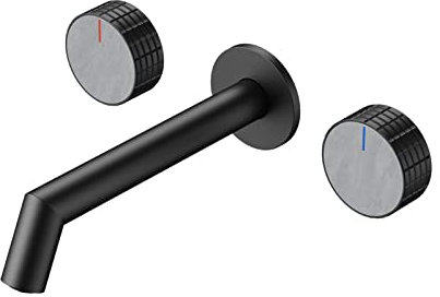 Grifos de baño, grifo de baño montado en la pared, grifos de baño for fregadero de 3 orificios, lavabo de baño, grifo mezclador de lavabo de latón con doble manija, lavabo de tocador, grifo de montaje