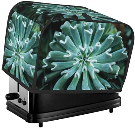 Copertura per tostapane a 2 fette, colore foglia di tè, con tasche, per piccoli elettrodomestici da cucina, copertura per piccoli elettrodomestici e protezione dalle impronte digitali, lavabile in