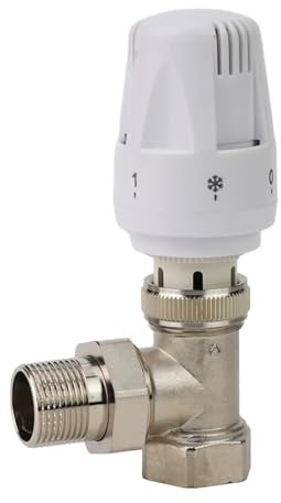 HWEIH 1pc Thermostatventil for Boden Heizung Automatische Thermostatventil G1/2in G3/4in Eckventil Zubehör(DN20 angle type)