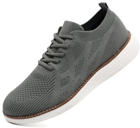 UROMGV Zapatos con cordones para hombre, zapatos de senderismo, informales, zapatos planos, antideslizantes, interiores y exteriores, zapatos de malla ligeros y transpirables