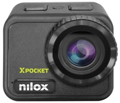 Nilox XPOCKET Action CAM, Cámara Deportiva Compacta 4k a 30fps, Pantalla LCD de 2.1’’, Conexión WiFi, Batería 1050mAh, Sumergible hasta 21m Sin Funda