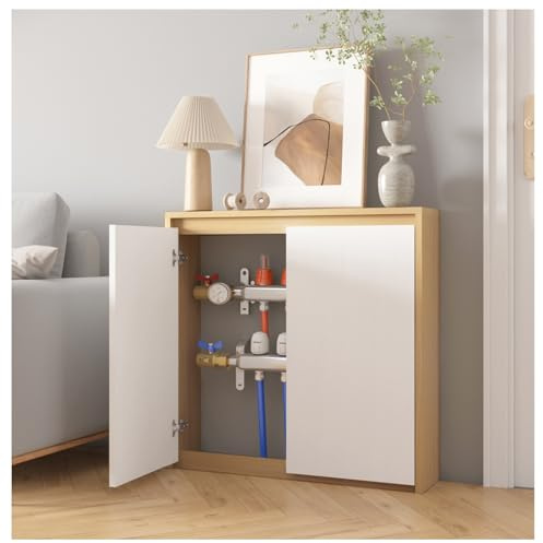 GZDXBF Cache-radiateur en Bois Massif À 2 Portes, Étagère Décorative pour Couvercle De Radiateur Cache Radiateur avec Rangement pour La Maison Chambre À Coucher Couloir(60x78x20cm/24x31x8in)