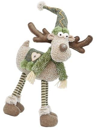 Peluche Deer Doll Ornamento 55,7 Pollici Alta Deer Figura Decorazione di Natale Per Mantelli Mensola Scrivania Display Decorazione Domestica Stagionale Tessuto Renna Centrotavola