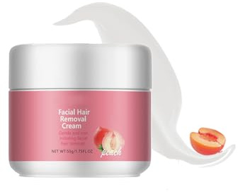 Haarentfernung Gesicht Creme, Gesichtshaarentferner Für Frauen, Eine Schmerzfreie, Vegane Haarentfernungscreme für Glatte, Verfeinerte Haut, geeignet für Oberlippe, Wangen und Augenbrauen (50g)