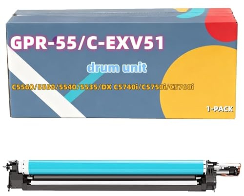 C-EXV51 C - Unità tamburo EXV51 compatibile con le stampanti Canon ImageRUNNER Advance C5560/5550/5540/5535/DX C5740i/C5750i/C5760i, 80.000 pagine(Yellow,Drum Unit)
