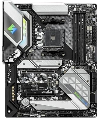 Cartes mères Fit for ASRock B550 Steel Legend Compatible avec Les processeurs Ryzen 9 5900X, 7 5700X3D et 5800X3D, 4 emplacements DDR4 4733 MHz, Format M.2, Socket AM4