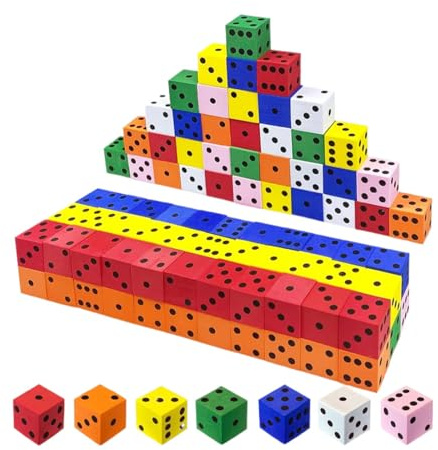 PBAHAUP 18 Pezzi Dadi Da Gioco Gommapiuma, Dadi In Gommapiuma, 2 Cm,Cubi Morbidi, Giochi Didattici Per Bambini, Scuola Per La Festa Della Mamma, I Compleanni E Altre Festività