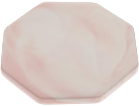 Uonlytech Almohadilla de Cerámica para Sellado de Cera, Soporte Octogonal Rosa Antideslizante, Superficie Lisa Antiadherente para Manualidades, Posavasos Resistente al Calor y Tablero