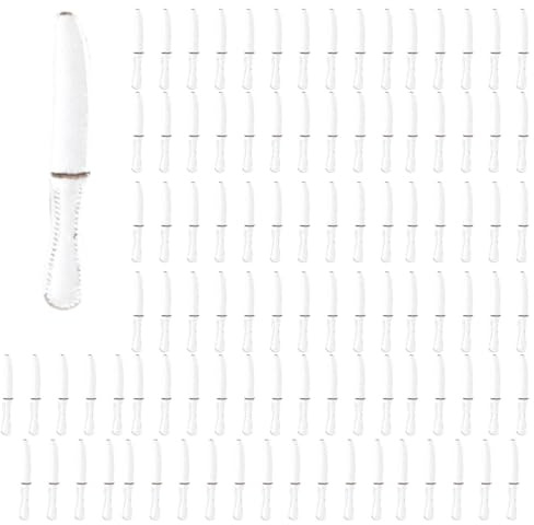 Oshhni Set di Posate in Miniatura per Casa delle Bambole, 1/12, Composto da 100 Pezzi, Stoviglie per Bambini, Coltello d'Argento