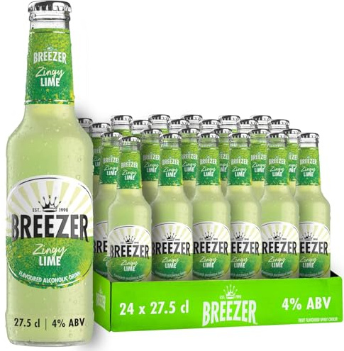 Drink alcolico BREEZER al gusto Lime, vol. 4%, 24 x 27,5 cl / 275 ml, Drink alcolico premiscelato e pronto da bere in bottiglia