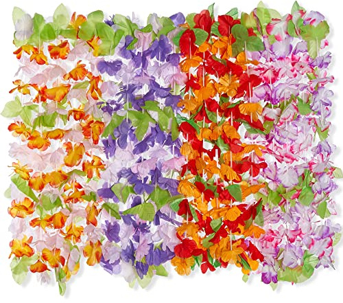 THE TWIDDLERS 40 Stück Hawaii Blumenkette, Lei Garland - Sommer, Pool & Strandparty Deko, Geburtstage, Hochzeiten