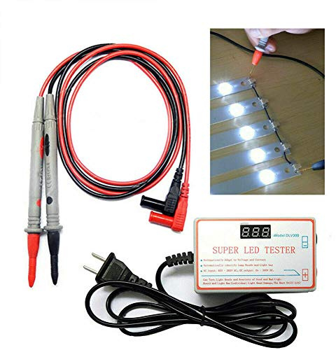 LED Light and TV Backlight Tester, 0-300V Adaptive Voltage LED Strip Lamp Beads Repair Testing Tool with Gold Plated Pin and Power Cable, Suitable for All LED Light Repairs