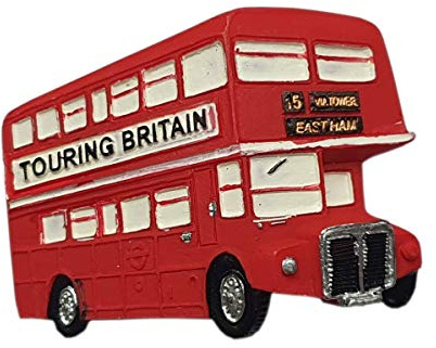 Thomas Benacci Modern Royal Kühlschrankmagnet, 1 Stück, Rot, Kunststoff, Souvenir London, Doppeldecker Bus