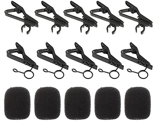 Milisten Mini Mikrofon Set 18 Teilig Mit Drahtclip Krawattenclip Und Schaumstoff Windschutz Für Lavalier Mikrofone Präsentationen Und Meetings