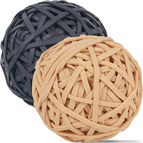 AIWOQI Rubber Band Ball #33 black rubber bands Light brown 2 Pack ball About 260pcs elastic Bands for Office School Home Strong Elastic Band Loop Office Supplies