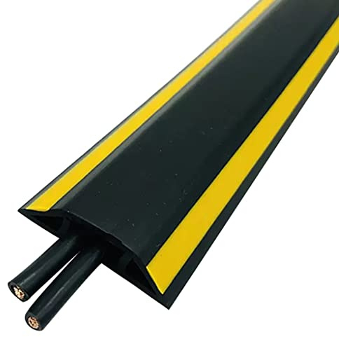 Passe Câble Sol Exterieur Bureau Pratique PVC Souple Cache Cable Sol, Autocollant Facile À Couper, Couverture De Rallonge Idéale pour Protéger Les Fils Au Sol (Color : Yellow-Black, S : 3M)