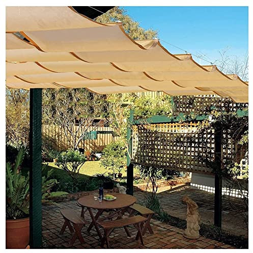 XXIOJUN Versenkbare Pergola Überdachung - Wave Shade Sail Markise Für Holz Pergola Spalier Patio Deck (Farbe : Gelb, Größe : 1.3X3M)