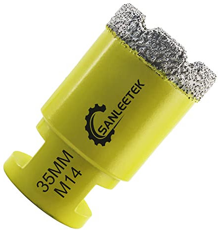 Punte per Trapano Diamantate 35mm - Brasatura Sotto Vuoto Fresa Diamantata per Ceramica Porcellana Marmo Granito M14 Filettatura SANLEETEK