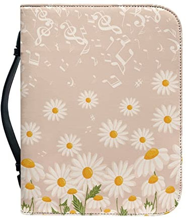 Kuiaobaty Daisy Flowers Buchhülle für Notebook, Novel, Musiknoten, Leder, Bücheretui, Schreibwaren, Federmäppchen für Frauen, christliches Geschenk