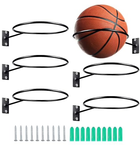 LdawyDE Supporto da Parete per Pallone, Supporto da Parete con Viti, per Pallone da Basket, Calcio, pallavolo, 14 cm