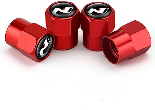SUDORF 4 Piezas Metal Coche Tapas para válvulas para Hyundai N Line I20 I30 IX35 Tucson Elantra Kona Santafe la presión Estable de los neumáticos Neumáticos Accesorios Decorar,E