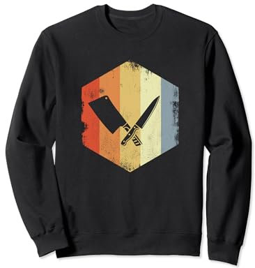 Couteau et hachoir Croquis de la personne viande Boucher Sweatshirt