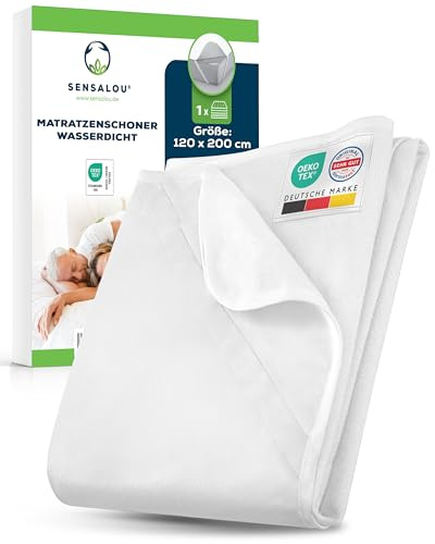 Sensalou Matratzenschoner Wasserdicht 120x200 cm - Matratzenschutz Auflage | Nässeschutz Unterlage atmungsaktiv, geräuscharm & waschbar. Frottee-Baumwolle für Jugendbetten, geeignet für Allergiker.