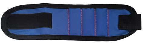 Magnetisches Armband, Handgelenk-Werkzeughalter, Oxford-Stoff, Magnetisches Arbeitsarmband, 3 Reihen, Magnetischer Saug-Armband-Organizer Zum Halten von Schrauben, Nägeln(Blau)