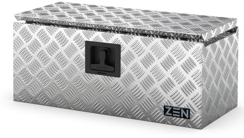 DAKEN Zen 78 Premium Deichselkasten aus Aluminium Riffelblech 2+1 mm mit Nylon Griff Schwarz (Ohne Halter, L700xH350xT350)