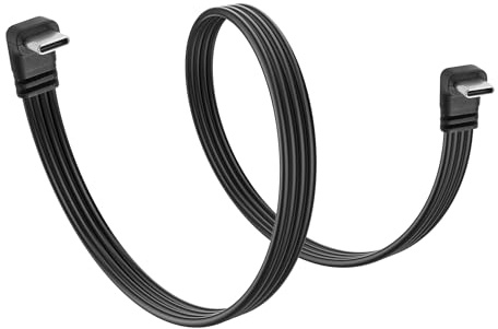 JSADZKJ Cavo USB C a 90 gradi Cavo USB 2.0 C maschio-maschio Supporta la ricarica e il trasferimento dati Cavo di ricarica USB C angolato corto per laptop,tablet e telefoni cellulari-0,3M