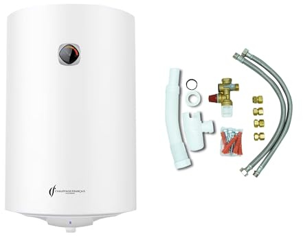 Chauffe Eau Electrique Mural Vertical Blindé Bypso Sannover 50 Litres + Kit d'Installation Complet NF