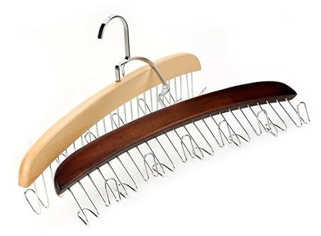 Zerodeko Krawattenhalter Mit 12 Haken Schalhalter Aus Massivholz – Gürtel- Und Schalaufbewahrung – Multifunktionaler Kleiderständer (Holz)