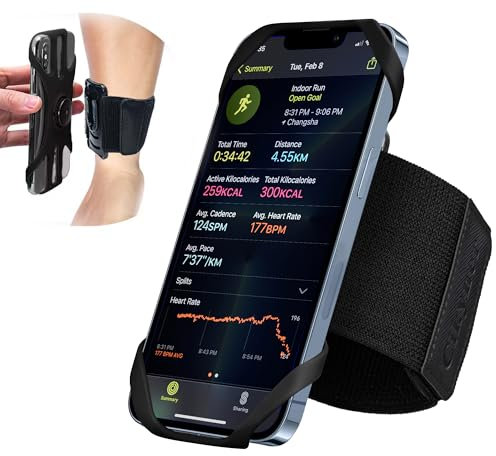 Cikyner Running wristband, Running Phone Holder Sports wristband 360° Rotatable & Detachable Running Phone wristband for 4.5-7'' iPhone for Gym Jogging Cycling Hiking