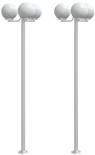 vidaXL Farolas de Exterior 2 Unidades Acero Inoxidable 215 cm, lámpara de Suelo de jardín, luz de Suelo de Exterior, luz de Suelo de Patio