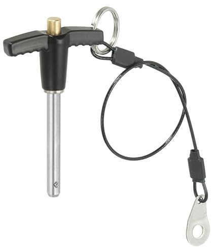 PATIKIL Pinze Blocco a Maniglia a T 1/4 x 1,57 (6 x 40mm), Perno a Sgancio Rapido, Perni Posizionamento Sicurezza Acciaio Inossidabile 304 con Pulsante, Cavo con Cordino da 25 Cm