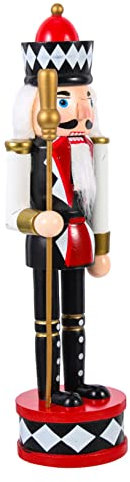 Amosfun Personaggi Di Schiaccianoci Di Natale Ornamenti Di Schiaccianoci in Legno 30cm Nero Decorazione Festosa Per Interni
