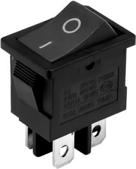 CABLEPELADO - Interrupteur à bascule, interrupteur 2 positions, interrupteur 4 voies, interrupteur 4 broches, interrupteur 2 bornes, interrupteur ON/OFF SPST, 6 A, noir