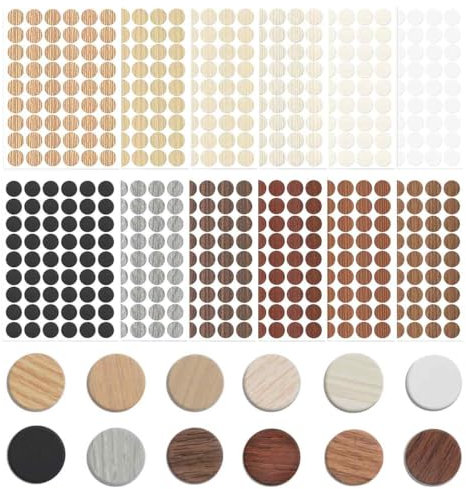 648Pcs Self Adhesive Screw Hole Covers Caps Stickers Hide Screws Screw Hole Stickers for Cabinets, Desks, Furniture Screw Holes 21 mm
