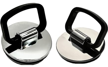 Twin Pack - Chrome Bathroom Basin Plastic Plug 38mm Diameter + Bath OR Kitchen Sink Chrome Plastic Plug 44mm Diameter with Easy Grip Handle