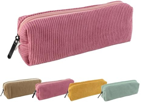 MHwan Federmäppchen Aesthetic, Mäppchen im Modischer und Schlichter Stil, Hochwertiges Etui Schule aus Cord, Weich und leicht, Kann als Federmappe, Kosmetiktasche, geeignet für Mädchen und Teenager