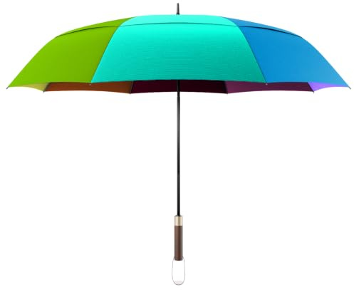 LOGAN & BARNES Stockschirm sturmfest [Ø120 cm] mit hochwertigem Echtholzgriff - XXL Regenschirm für 2 Personen - Regenschirm Groß - Modell CHICAGO